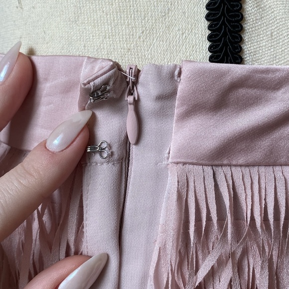 Pink Full Fringe Mini Skirt - Picture 4 of 7